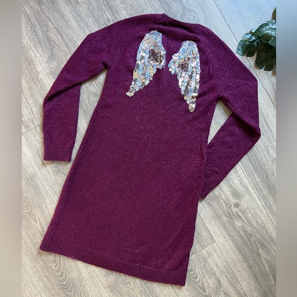 Children’s place sequin wings sweater dress in Tart Raisin size 10-12/L NWT! - Picture 6 of 8